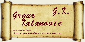 Grgur Kalanović vizit kartica